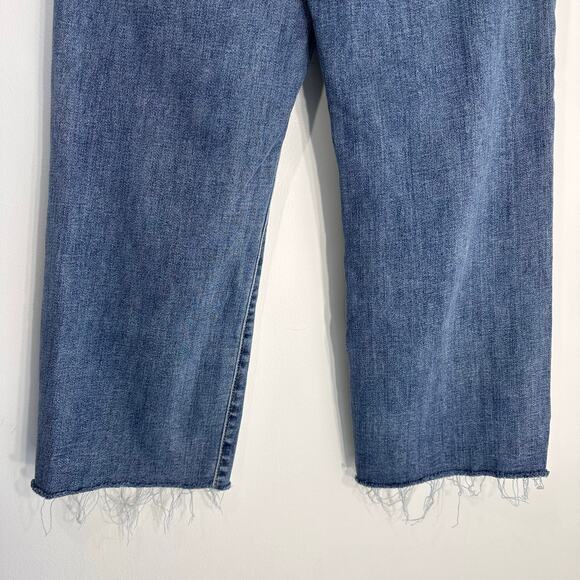 Judy Blue High Rise Destroy Wide Leg Crop Distressed Jeans | Medium Wash | SZ 27 - Picture 8 of 12